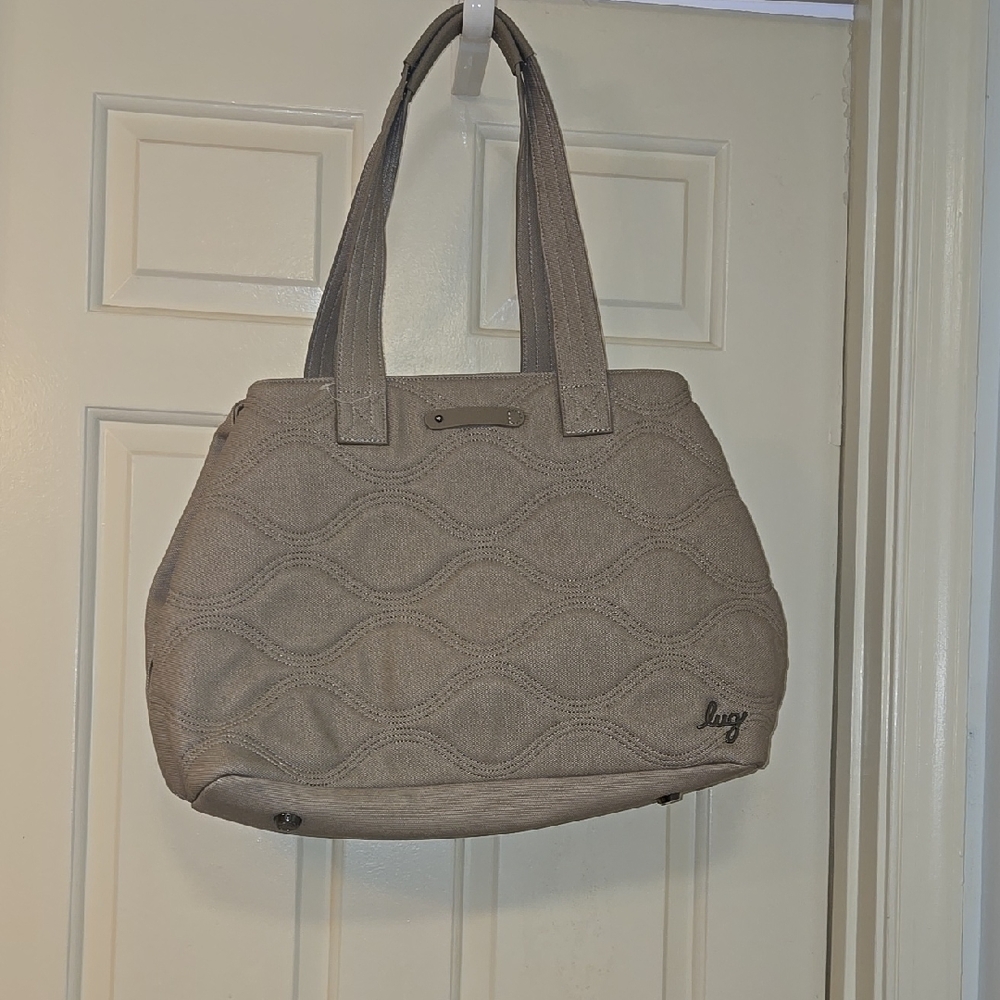 Lug Beige Quilted Tote Bag
